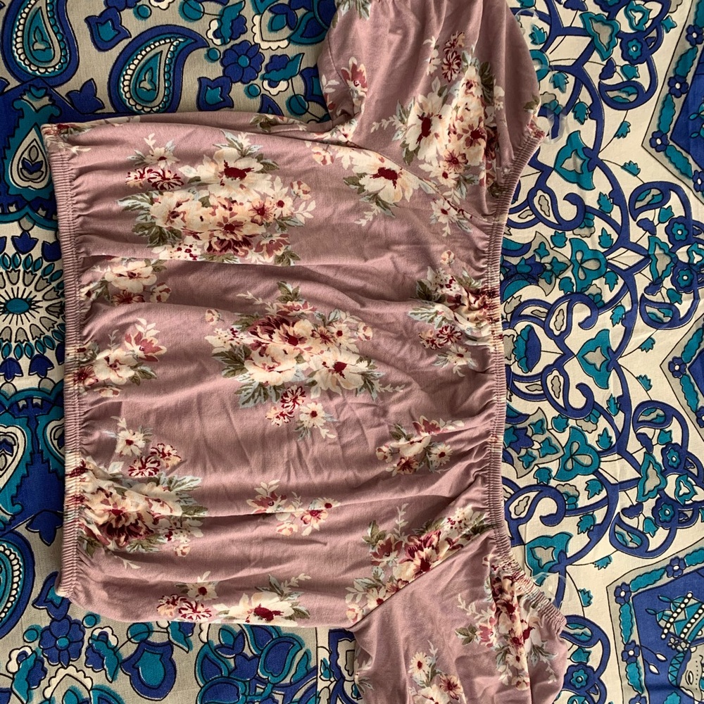 Off the shoulder floral crop top